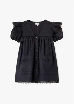 Light linen angel mini kjole Black A1030577 Ganni 